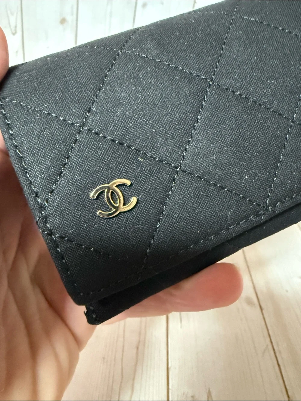 CHANEL Quilted Sunglasses Case Black